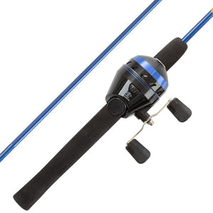 Dark Blue 5 ft. 6 in. 2-Piece Portable Fiberglass Fishing Rod, Reel Combo, Spincast Reel for Beginners